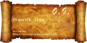 Orgonik Ilma névjegykártya